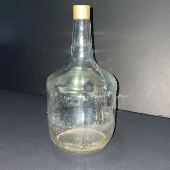 Glass Liquor Bottle Half Gallon Jug Handle Vintage Decanter Home Decor - Picture 5 of 10